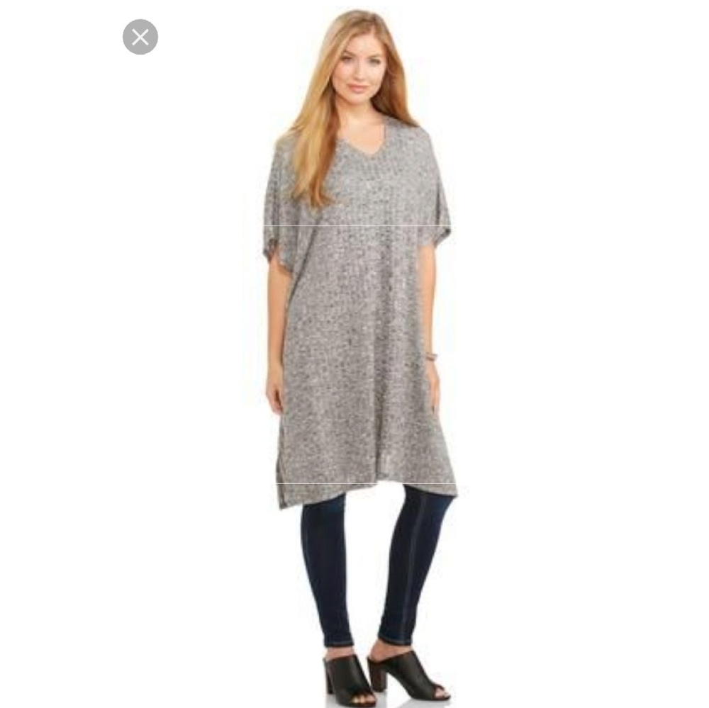 Cato long grey tunic with slits
